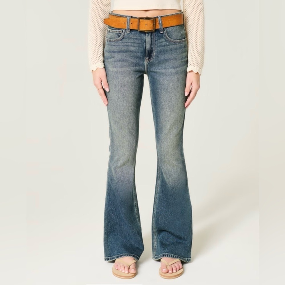 Hollister Women’s High Rise Medium Wash Flare Jeans, Sz. 8R NEW WITH TAGS - Picture 4 of 13